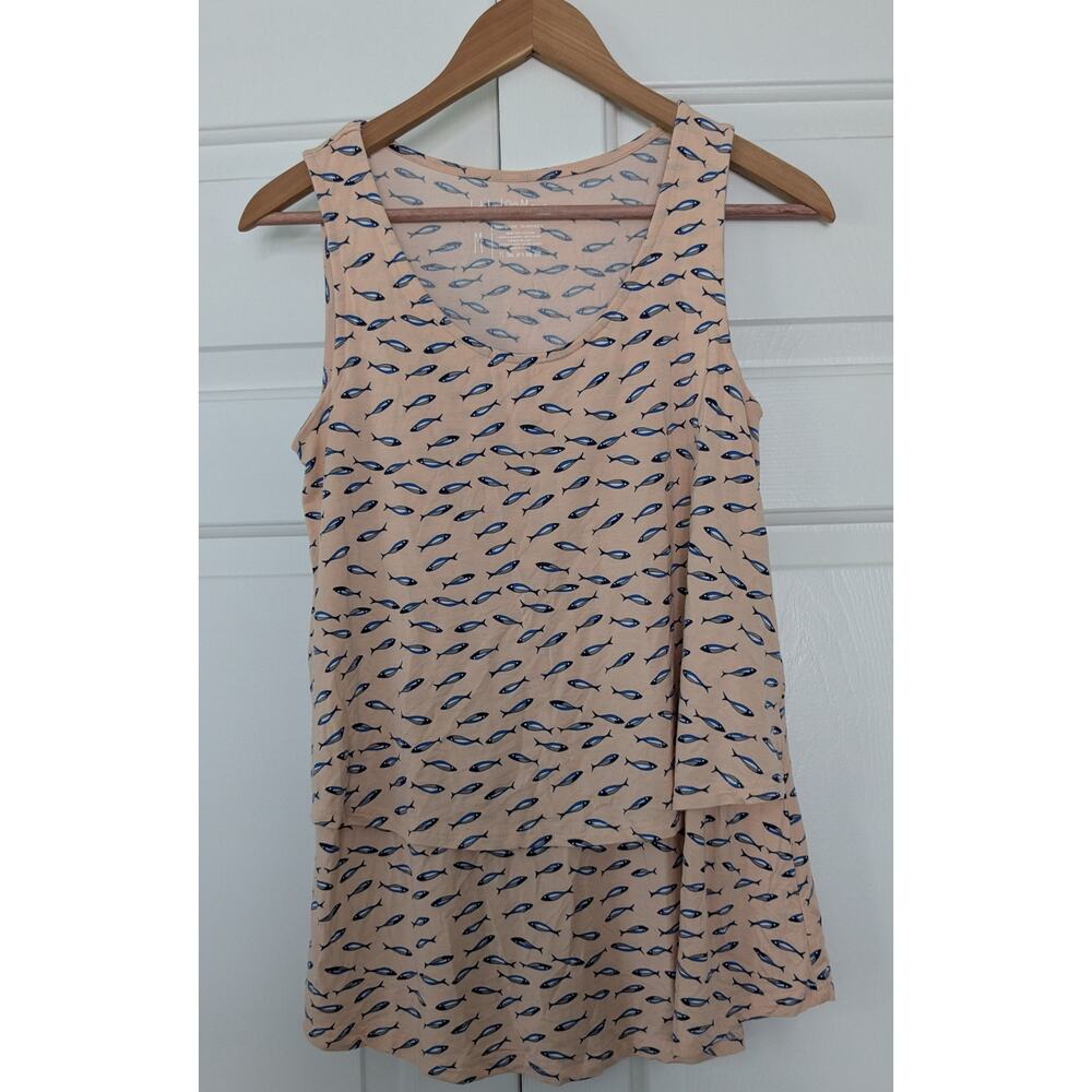 Latched Mama Peach and Navy Tank Top - Picture 3 of 5